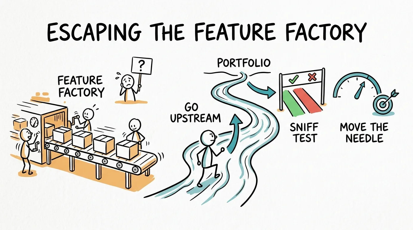Escaping the Feature Factory After a Product Reorg